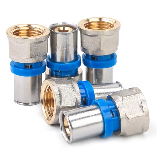 LTWFITTING Pressfitting mit 1/2" IG/Innengewinde für Rohr 16mm (5 Stück)