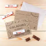 10 Einladungskarten zum Kindergeburtstag Kraftpapier inkl. 10 Briefumschlägen Einladung Party Junge Mädchen Kinder OHNE Kinderschokolade