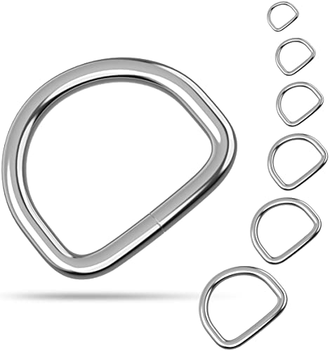 D-Ringe Stahl | wählbar: 10-50mm / 10-100 Stück | Größe wählbar | robust und langlebig - silberfarbene Halbrundringe - Stahlringe sind vernickelt - Metallringe (Innendurchmesser: 20mm - 10 Stück)