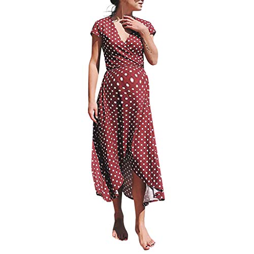 3 in1 Umstandskleid & Stillkleid & Kleid/Schwangerschaftskleid Maternity Damen Umstandskleid mit Stillfunktion, Knielang, Einfarbig Umstandsmode Damen Still-Kleid warmes Umstandskleid mit Stillzugang