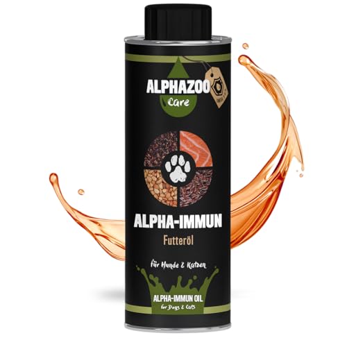 alphazoo Alpha-Immun Premium Immunsystem Futteröl für Hunde, Katzen & Nager 250ml I Mit Omega-3 Fettsäuren I Natürliches Öl für besseres Wohlbefinden