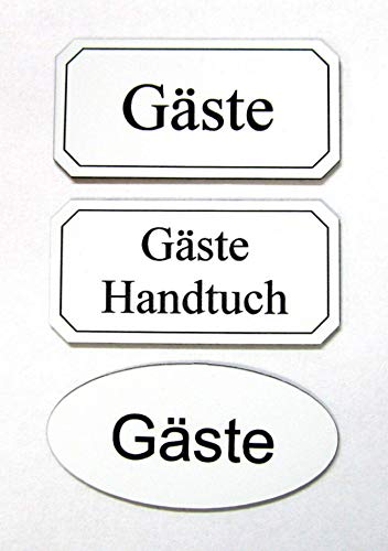 Gravola Gäste,Gravurschild, Türschild, versch. Schilder,60 x 30 mm, Gästehandtuch, Gäste WC