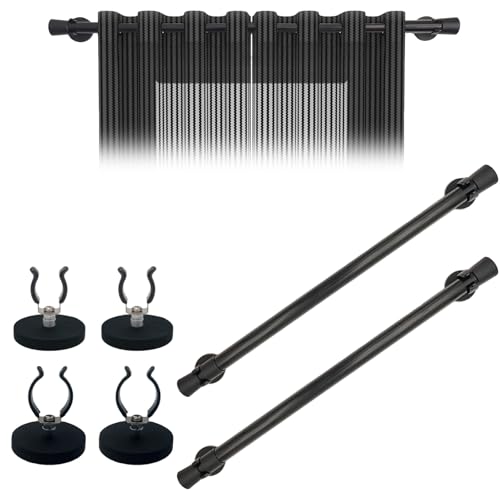 Sumlache Magnetische Gardinenstange für Metalltüren, verstellbare Café-Magnetstange für Badezimmer, Küche, magnetischer Vorhang mit magnetischen Halterungen zum Aufhängen von Vorhängen, Handtüchern,