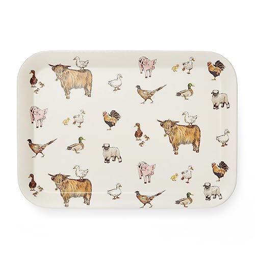 Cooksmart Großes Serviertablett in britischem Design, für mehrere Anwendungen rund ums Haus, Tabletts zum Servieren von Speisen oder Getränken – Buttercup Farm