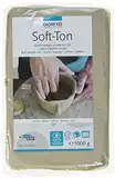 GLOREX 6 8075 201 - Soft Ton weiß 1000 g, natürlicher, besonders weicher und geschmeidiger Ton, lufthärtend und für Brennofen geeignet, sehr gut für Kinder geeignet
