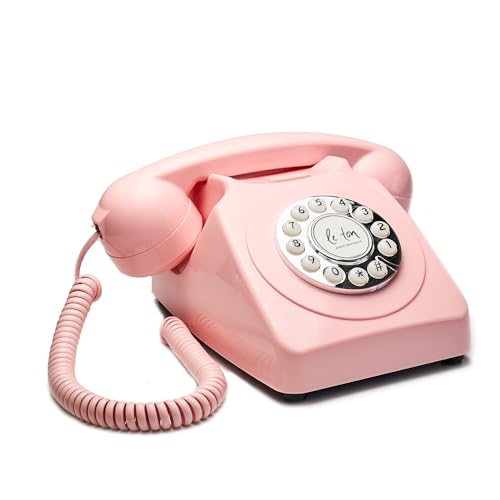 Le Ton Audio Gästebuch Hochzeit Telefon für Hochzeiten und Events, Gästetelefon, Hochzeitstelefon Pink/Rosa