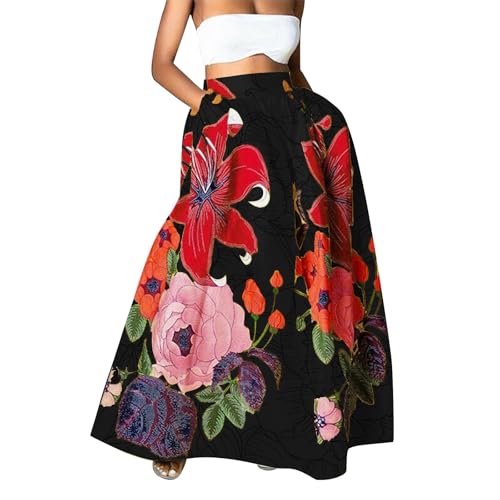 Angebote Tages Blitzangebote Damen Sommerrock Lang Bedruckter Großer Swingrock Mit Lockerer Und Halblanger Länge Röcke Hochzeit Warehouse Deals Angebote