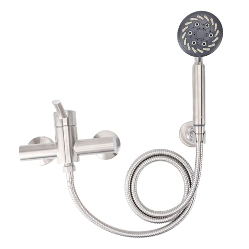 Duscharmatur-Set, Wassersparende Multifunktions-Handbrause aus Edelstahl mit Regendusche-Kombinationsset für Badezimmer, Familienduschraum und öffentlichen Duschraum