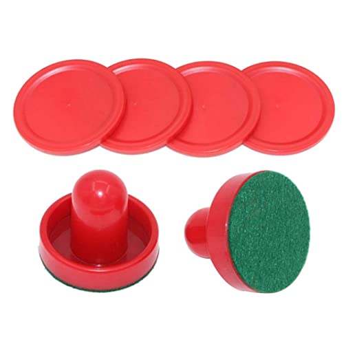 Mednkoku Air Hockey Pucks Air Hockey Ersatzset Ice Hockey Pushers Pucks Paddles Tischfamilie rote Plastikdichtung