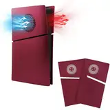 Mcbazel PS5 Slim Frontplattenersatz Faceplates Dauerhafte ABS Schutzersatzabdeckung mit Kühlungsventilzubehör für Playstation 5 Slim Digital Edition -rot(Nicht für PS5/PS5 Pro)