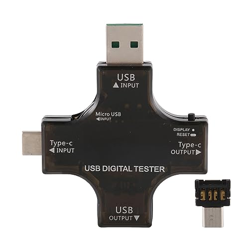 USB-Strommessung, 2-in-1 Typ-C-USB-Tester, Farbbildschirm, LCD-Digitalmultimeter, USB-C-Spannung, Strom, Voltmeter, Ampere-Voltmeter-Detektor