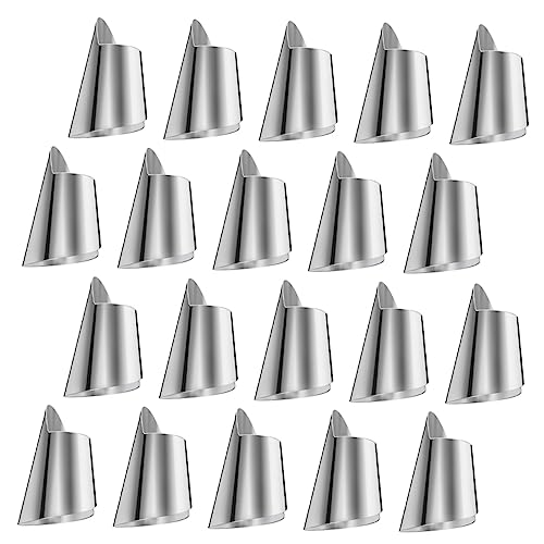 CRILSTYLEO 20Stücke Edelstahl Fingerschutz für Gemüseernte Nägel Schneiden Abdeckung aus Rostfreiem Stahl Fingerprotektor für Sicheres Schneiden der Küche