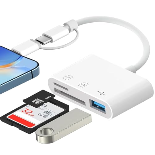 3 in 1 SD Kartenleser für Phone Pad, SD Card Reader für Phone SD Karten Adapter für Phone für Phone SD Kartenleser für Phone Kamera Kartenlesegerät Adapter für Phone 16/15/14/Pad/MacBook Pro