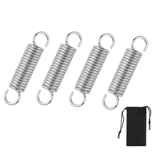 4 Stück Extra-starke Zugfedern mit Haken, Edelstahl Zugfeder 70mm Freie Länge, Zugfedern, Spannfeder, Korrosionsfreie Metallfeder für Industrie, Heimwerken und Reparatur