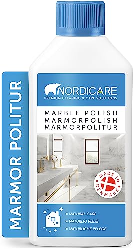 Nordicare Marmorpolitur [500ml] zur Pflege von Natur- und Kunststein I Marmor Politur Reinigung, Marmor Pflegemittel I Marmor Reiniger, Marmorpflege, Marmorreinigungsmittel