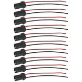 ECSiNG 10 Stück 12 V 24 V T10 Vorverdrahtete Push-Auto-Glühbirnenfassungen Lampenfassung Anschlussverlängerung für W-5W W3W 501 194 LED-Reparatur Armaturenbrett Parkplatz