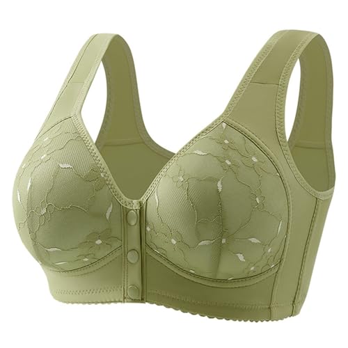BH Damen Ohne Bügel Push Up Sports Bra Sportbh Lässiger, Verstellbarer, atmungsaktiver Top-BH für Damen, Unterwäsche ohne Stahlring, Sammeln und Anpassen des BHS Super Push (Green, 46)