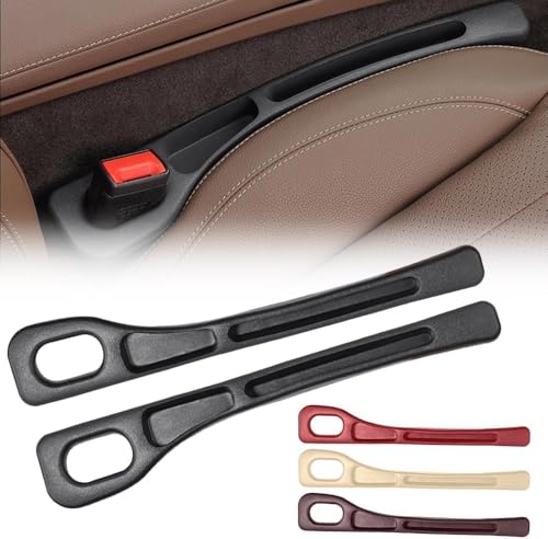 SHUOHONG 2 Stück Aufbewahrungsbox für Autositze, Universal Autositz Spaltfüller, Car Accessories Interior, Autositz Lückenfüller für Verhinderung des Herunterfallens Von Gegenständen (Schwarz)