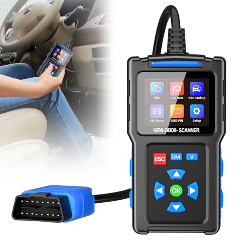 HOSPAOP OBD2 Diagnosegerät Auto, Fehlerauslesegerät KFZ Diagnosewerkzeuge für Alle OBD II Fahrzeuge, 9 OBD2 Modi, 13 Sprachen, One Touch I/M, Spannungserkennung, Fehlercode Auslesegerät für Auto