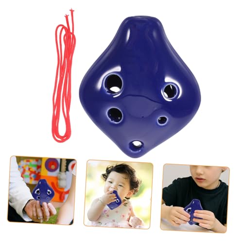 HEMOTON Keramik-okarina Mit 6 Löchern Mini-musikinstrument Für Jungen Und Mädchen Erwachsene Anfänger C-stimmung Stimmblatt Und Trageschnur