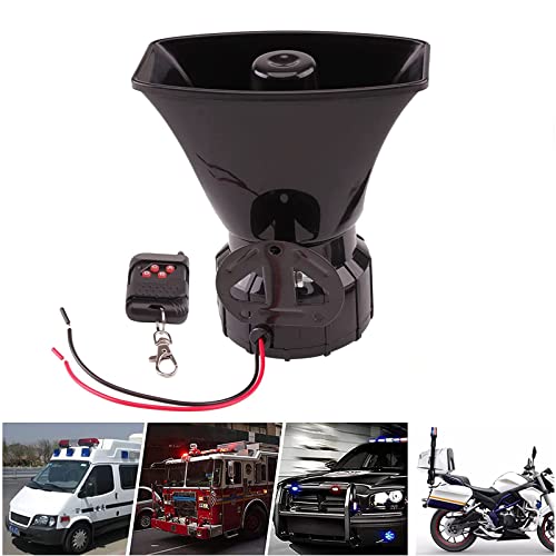 FARBIN Loud Polizei Sirene Horn Lautsprecher mit Fernbedienung 7 Sounds 12V 100W Wireless Notfall Sound Verstärker Alarm Horn