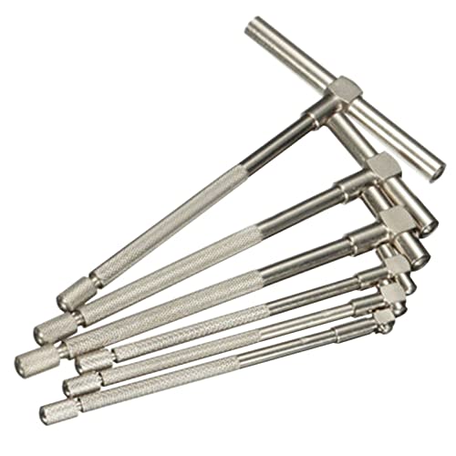 MKTKFVVEX 6 Stück 8–150 mm Ingenieur praktisch langlebig verstellbar Silber Teleskoplehre genaue Messskala Mikrometer Messschieber T-Bohrung Manual Tool Accessories