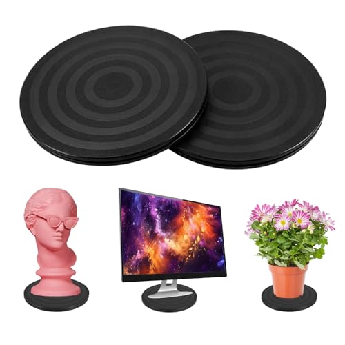 Drehscheibe Drehbarer Universal, 20 cm Rund Drehteller, Drehteller 360 Grad Drehplattform, Mehrzweck Drehbar Plattform mit Stahlkugellagern for Torten, Laptops, TV, Pflanzen, Handwerk (Schwarz)