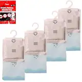 4x Luftentfeuchter beutel zum Hängen, Raumentfeuchter Set Feuchtigkeit Entferner, für Schrank, Aufbewahrung, Badezimmer, Wäscherei, Keller, Küche, Wohnwagen, Auto,Bus, Boot, Schiff, Garage, Dachboden