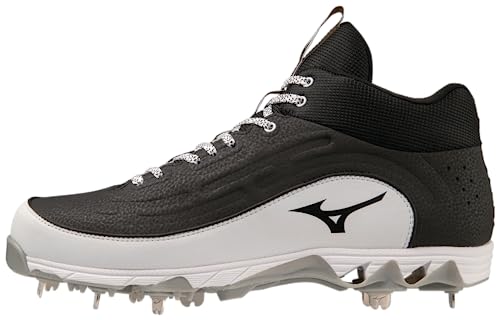 Mizuno Herren 9-Spike Ambition 3 Mid Baseball-Stollen, Schwarz/Weiß, 44 EU