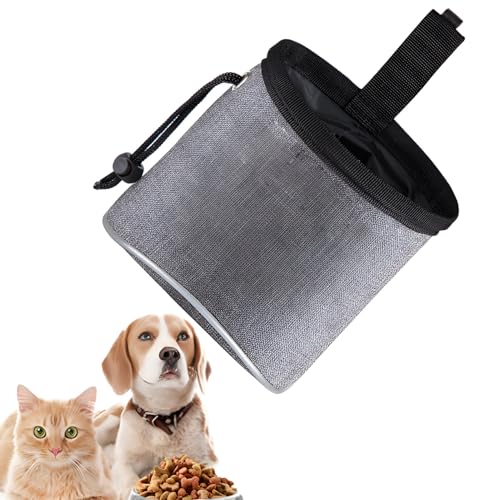 Leckerlibeutel Für Hunde,Leckerlitasche Für Hunde,Futterbeutel Hundetraining,Hunde Leckerlitasche,Futterbeutel Hund,Leckerlibeutel,Kotbeutelspender mit Kotbeutelspender Verstellbarer Gürtel(Grau)