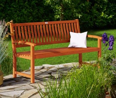 Casaria® Gartenbank 3-Sitzer Wetterfest Eukalyptus Holz 480kg Belastbarkeit Armlehne Rückenlehne 152x55cm FSC®-Zertifiziert Garten Balkon Bank 3 Personen Sitzbank
