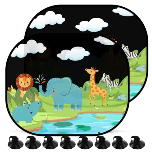 Sonnenschutz Auto Baby,44x35cm Sonnenschutz für Auto,Universeller Auto Sonnenblende mit UV Schutz,Auto-Sonnenschutzprodukte Kinder mit 8 Saugnäpfen,für Baby Kinder Mädchen Jungen