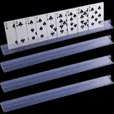 4 Stück transparente Plastik Spielkartenhalter, Freisprech Kartenständer, Karten Halterung für Spielkarten – Perfekt für Poker, Bridge und Gesellschaftsspiele – Kartenaufsteller, Spielkartenhalter