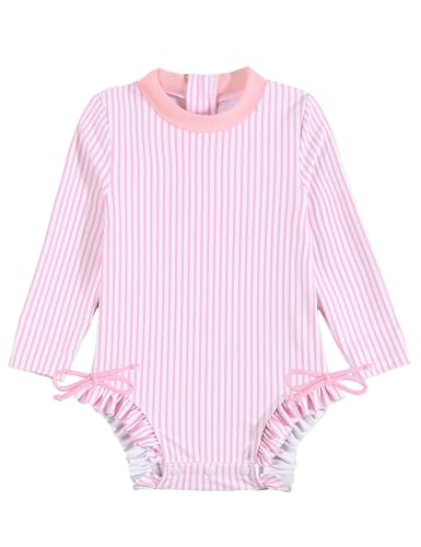 Haokaini Säugling Baby Mädchen EIN Stück Lange Ärmel Rash Guard Badeanzug Zipper Floral Badeanzug Beachwear