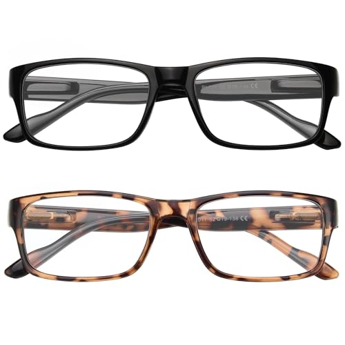 Gaoye 2 Pack Lesebrillen Damen Herren mit Blaulichtfilter Augenoptik Brille Lesehilfe für Damen Herren