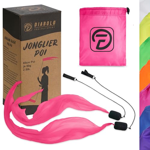 Diabolo Freizeitsport UV leucht Poi in Pink - Angel Wings Spinning Pois. Spiral Pois, Soft-Pois für Anfänger und Profis