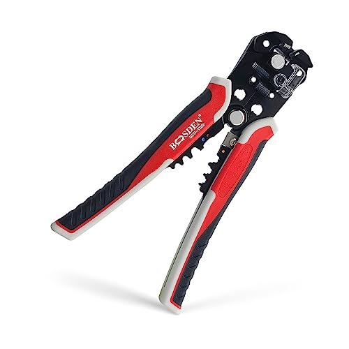 BOOSDEN Automatische Abisolierzange, Abisolierzange und Crimpzange, 3-in-1 Abisolierwerkzeug für 10-24 AWG, Abisolierzange für Abisolieren, Crimpen und Schneiden