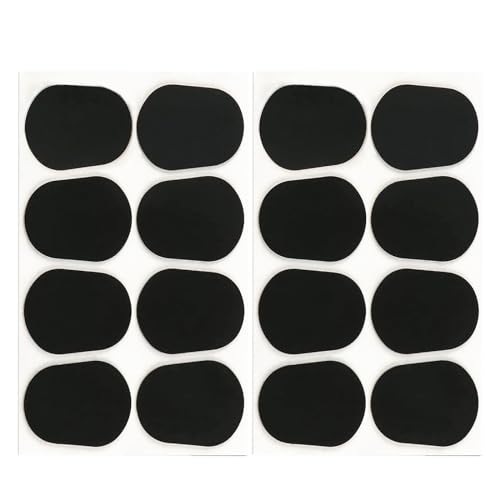 DRERIO 16 STÜCKE Saxophon-Mundstückpolster Klarinetten-Mundstückkissen Alt-Tenor-Saxophon-Mundstück-Patches Schwarze Kissen 0,8 mm dick für Anfänger, Musiker, Saxophone und Klarinetten