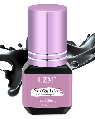 LZM Wimpernkleber Für Wimpernverlängerung - Wimpernkleber Dauerhaft 0.17fl.Oz/5ml/1s Trockenzeit 6-7 Wochen Retention Hypoallergen Wimpern Extensions Kleber Formaldehydfrei Wimpernverlängerung Kleber
