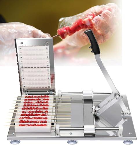 Edelstahl-Kebab-Herstellungsbox, manuelle Lamm-Kebab-Herstellungsmaschine, Kebab-Herstellungsform, 10-Loch-Grill-Bambus-Kebab-Herstellungsmaschine