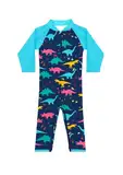 weVSwe Baby UV Kleidung Jungen UPF 50+ Langarm Kleinkind Badeanzug Blauer Dinosaurier Einteiler Baby Schwimmanzug UV Schutz 12-18 Monate
