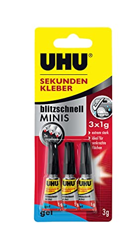 UHU Sekundenkleber blitzschnell MINIS gel 3x1g lose