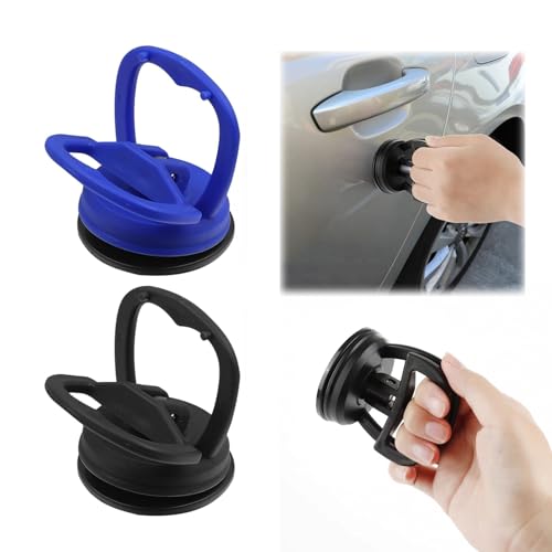 2 Stück Saugheber Set,60MM Dellenzieher,Auto Beulen Entfernen,Dellen Saugnapf Heavy Duty,Saugheber Klein,Saugnäpfe für Anheben und Entfernen von Glas,Computer-Bildschir（Blau,Schwarz）