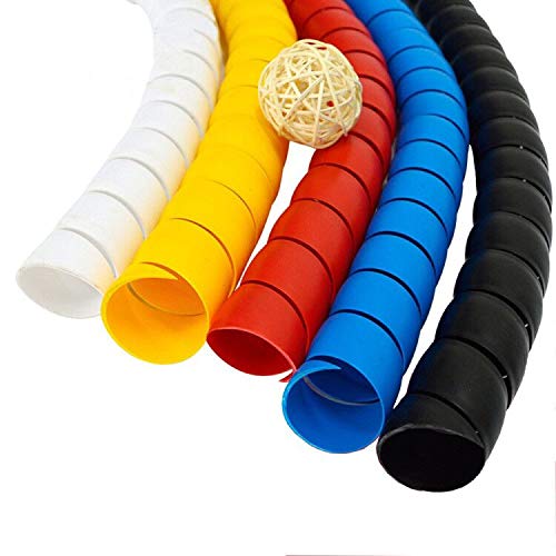 Funzon Kabelschutz für Hunde und Katzen, 10 m, schützt Ihre Haustiere vor dem Kauen durch isolierte Kabel, 5 Stück/Packung, 10 m Gesamtbreite 10 mm von Funzon, Schwarz, Weiß, Gelb, Rot, Blau