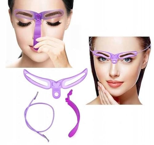 Deni Carte 8er Set Wiederverwendbare Augenbrauenschablonen 8in1 Professionelle Augenbrauenstyling Schablonen Rosa