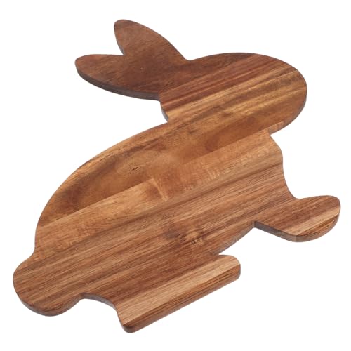 Cabilock Hasenförmiges Holz Servierbrett Lustiges Hölzernes Schneidebrett Holz Charcuterie Brett Frühlingsparty Tablett Für Käse Gemüse Obst