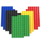 Guihumz 10 Stück Bauplatte Groß Platten 19cm x 9.5 cm Große Grundplatte Kompatibel mit großen Bausteinen Aller führenden Marken (10pcs(2*Rot+2* Grün+2*Blau+ 2*Gelb+ 2*Schwarz))