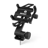 MUQZI Fahrrad Handyhalterung, Handyhalterung Fahrrad für Vorbau Befestigung, Bike Phone Stem Handyhalter Aluminium Handy Fahrradhalterung für All 4.5-7 Zoll Smartphone Mobile Phones, Schwarz
