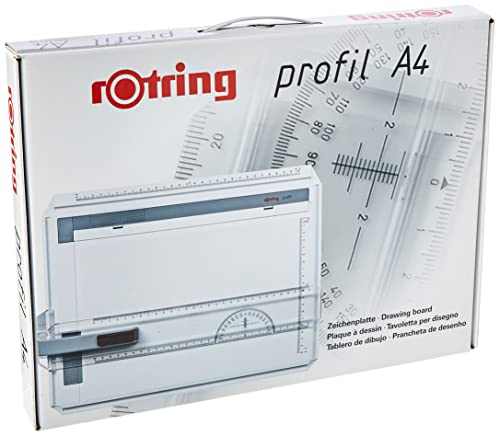 rOtring Profil A4 Zeichenplatte | Zeichenbrett mit Lineal und Zirkel-Zeichenskala