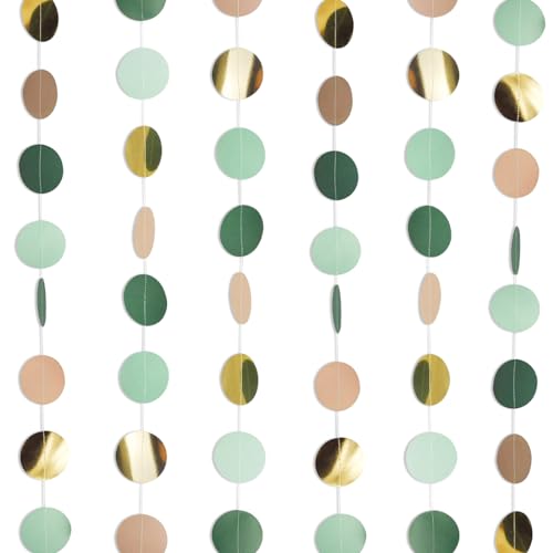 39 Ft Runde Papier Girlande Waldgrüne, 3 Stück 4m Glitzer Runde Kreis Banner, Hängende Waldgrüne Runde Garland, für Geburtstage Karneval Jubiläen Hochzeiten Dekoration